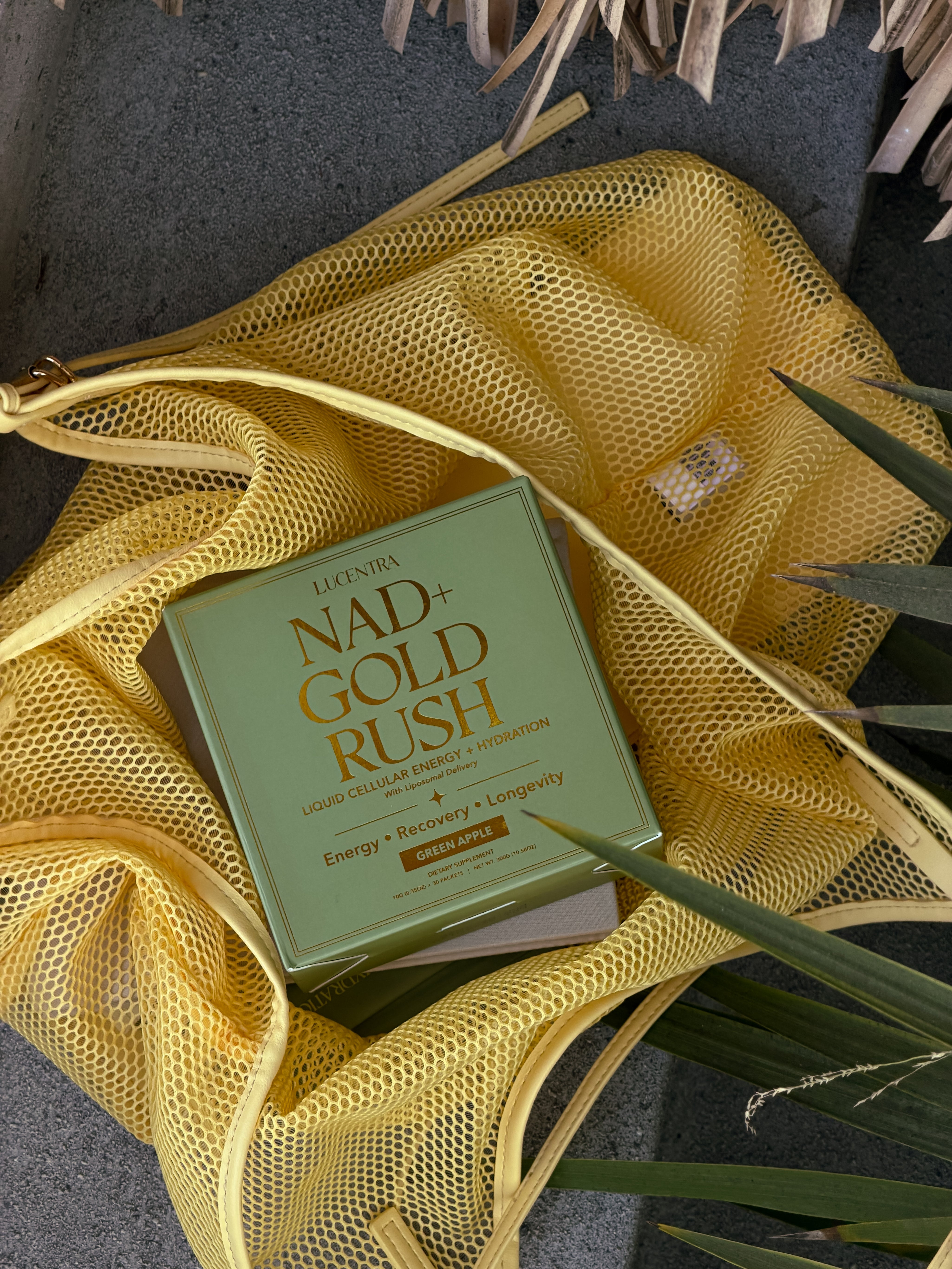 NAD⁺ Gold Rush Daily Liquid NAD⁺ Hydration Shot | 30 sachets | Crisp Green Apple